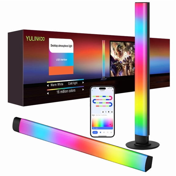 RGB LED Light Bars with Music Sync, Remote Control, USB-Powered for Gaming TV Monitor Backlight
