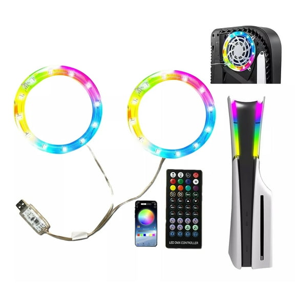 Light Strip Kit for PS5 & PS5 Slim & PS5 Pro Console RGB LED Light with Light Effects for Digital & Disc Edition DIY Decoration Accessories-Multicolor