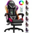 thumbnail image 1 of Czlolo Gaming Chair, Racing Style RGB LED Lights Gaming Chairs for Adults and Kids, Lumbar Massager Gamer Chair, High Back Reclining Computer Chair with Footrest and Headrest (Black/Grey), 1 of 12