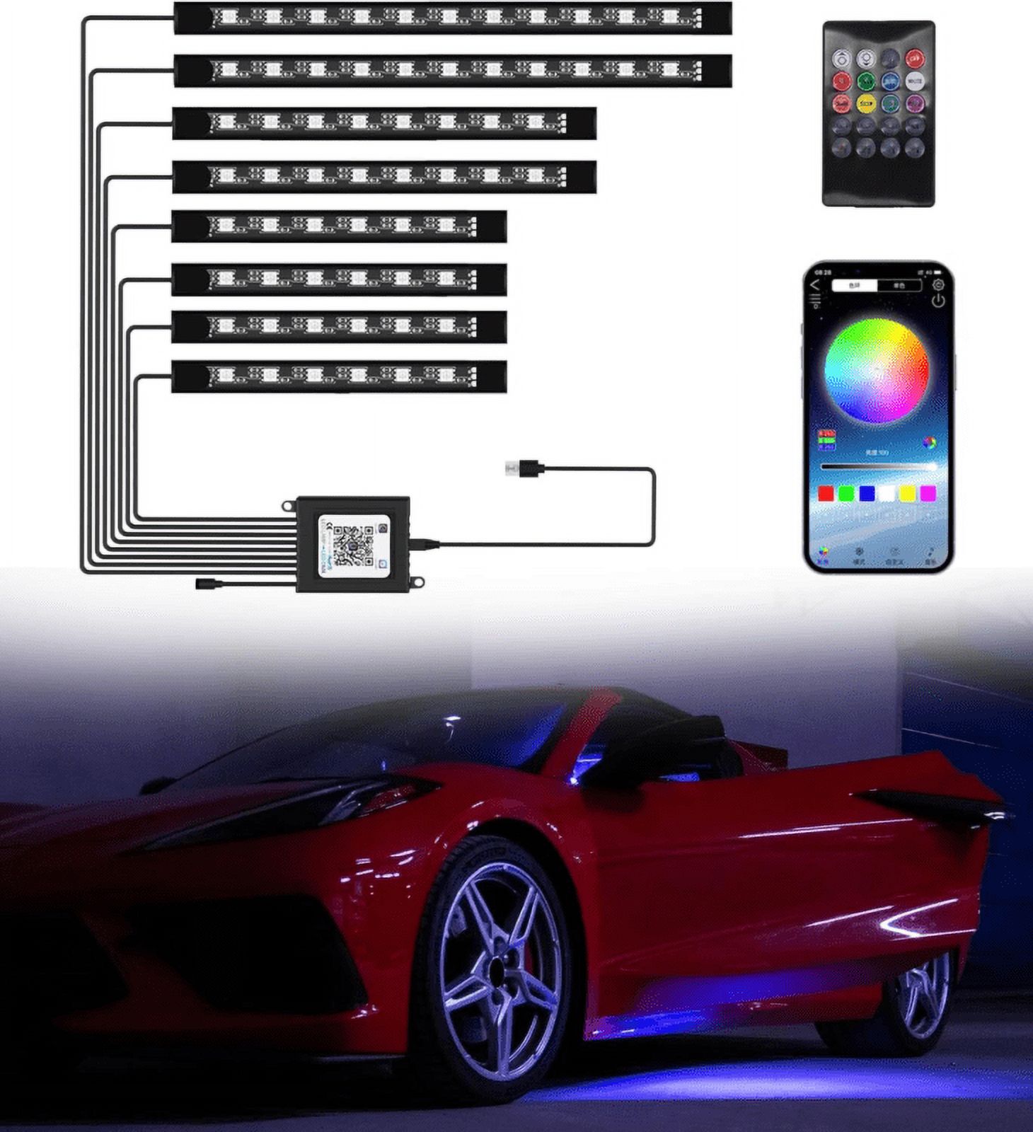 Rgb Led Footwell RGB LED Lights Mounted in Engine Bay/Side Cove/Footwell for Corvette C8 ...