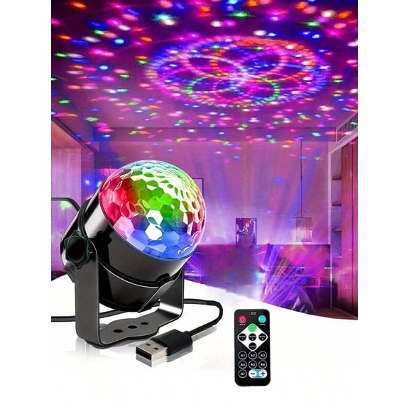 RGB LED Magic Ball Light with 7 Colors, USB Plug-in Adjustable Disco Party Light for Home, KTV, Bar, Wedding & DJ Ambient Decoration