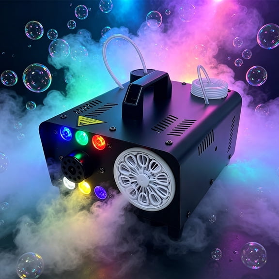 RGB LED Smoke Bubble Machine DMX512 Control Automatic Fog Bubble Maker For Stage Wedding Party DJ
