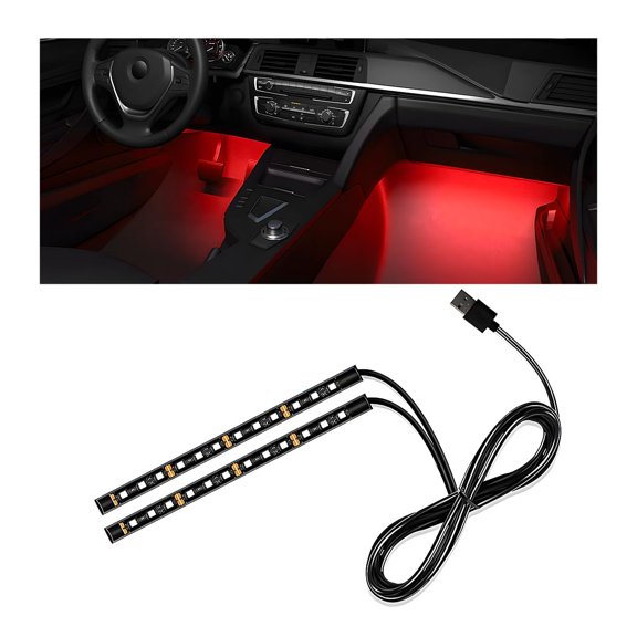RGB LED Strip Light Bar, 2 Pack Flexible LED Light Strips, Two Versions Available, USB and Cigarette Lighter Power Supply