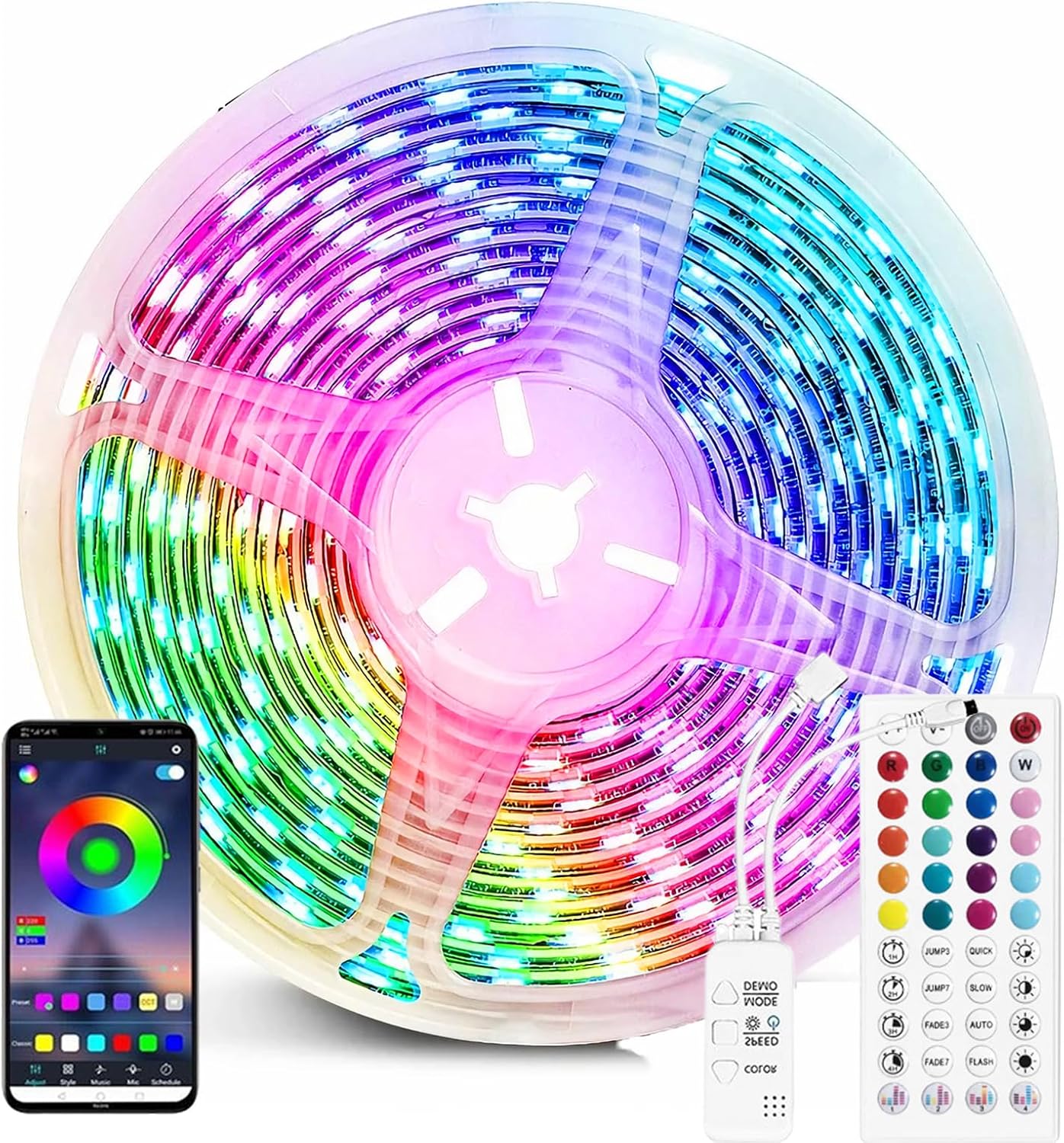 RGB LED Strip Lights, 16.4FT/5M Color Changing Flexible Rope Lights