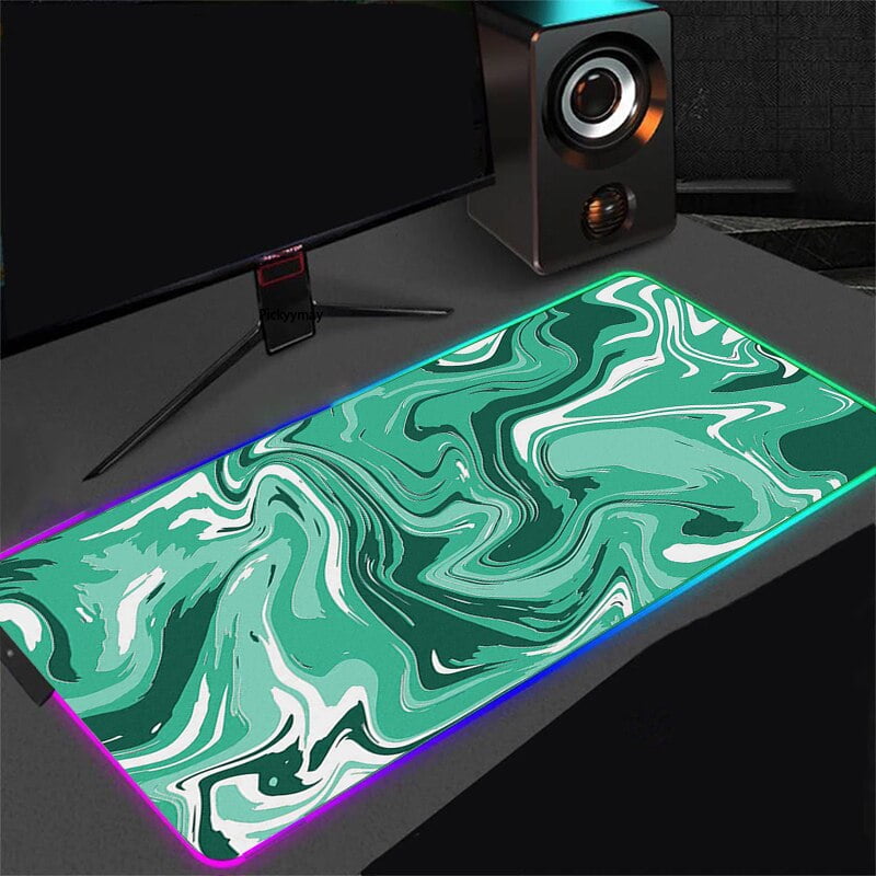 Rgb Large Mouse Pad Strata Liquid Art Gaming Mouse Pad Rubber Gamer Computer Mousepad Led