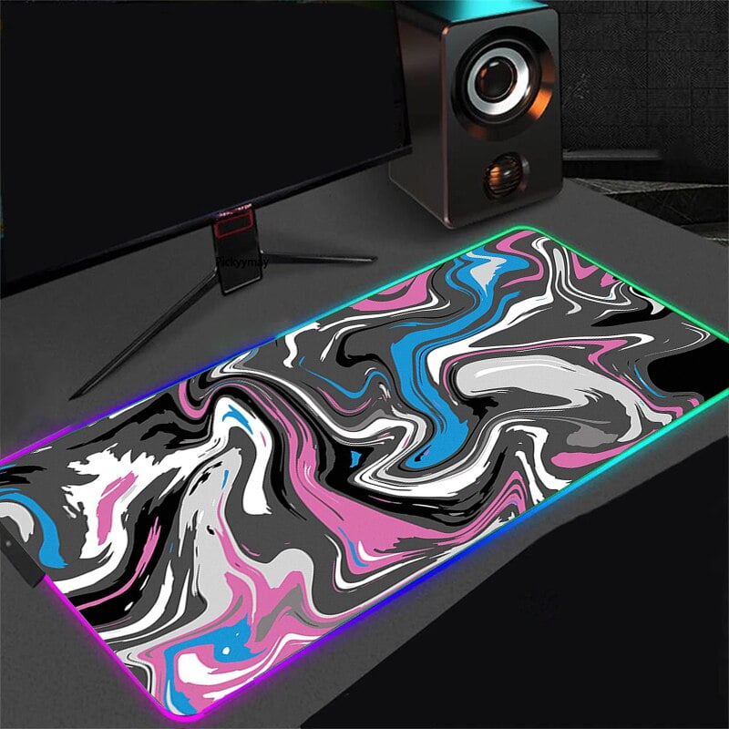 RGB Large Mouse Pad Strata Liquid Art Gaming Mouse Pad Rubber Gamer ...