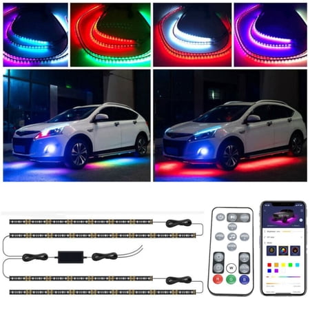 RGB Led Car Underglow Lights Music Bluetooth APP Remote Control Strip with Bluetooth APP Remote Control