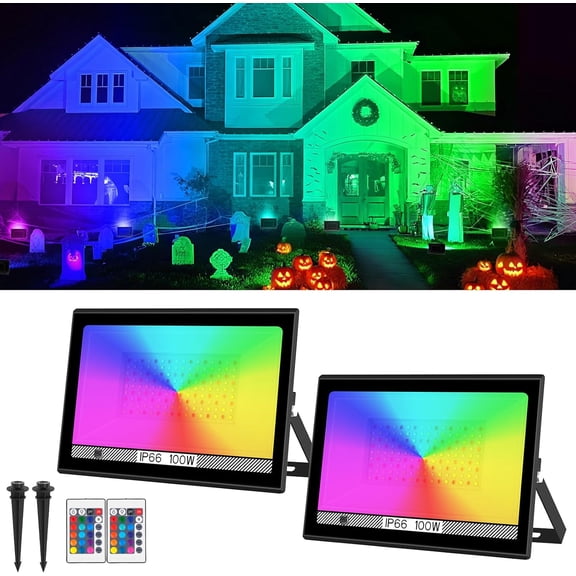 RGB Led Flood Light 100W,1000W Equivalent 10000LM Outdoor Flood Light