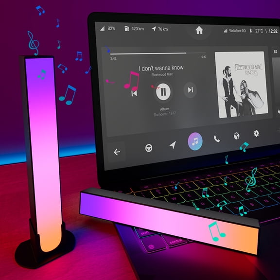 RGB Light Bar, 10" LED Light Bar, 16 Million colors, APP Control USB Powered, Color Changing TV Backlight, Ambient Lighting for Desk, PC, Gaming, Party, 2 Pack