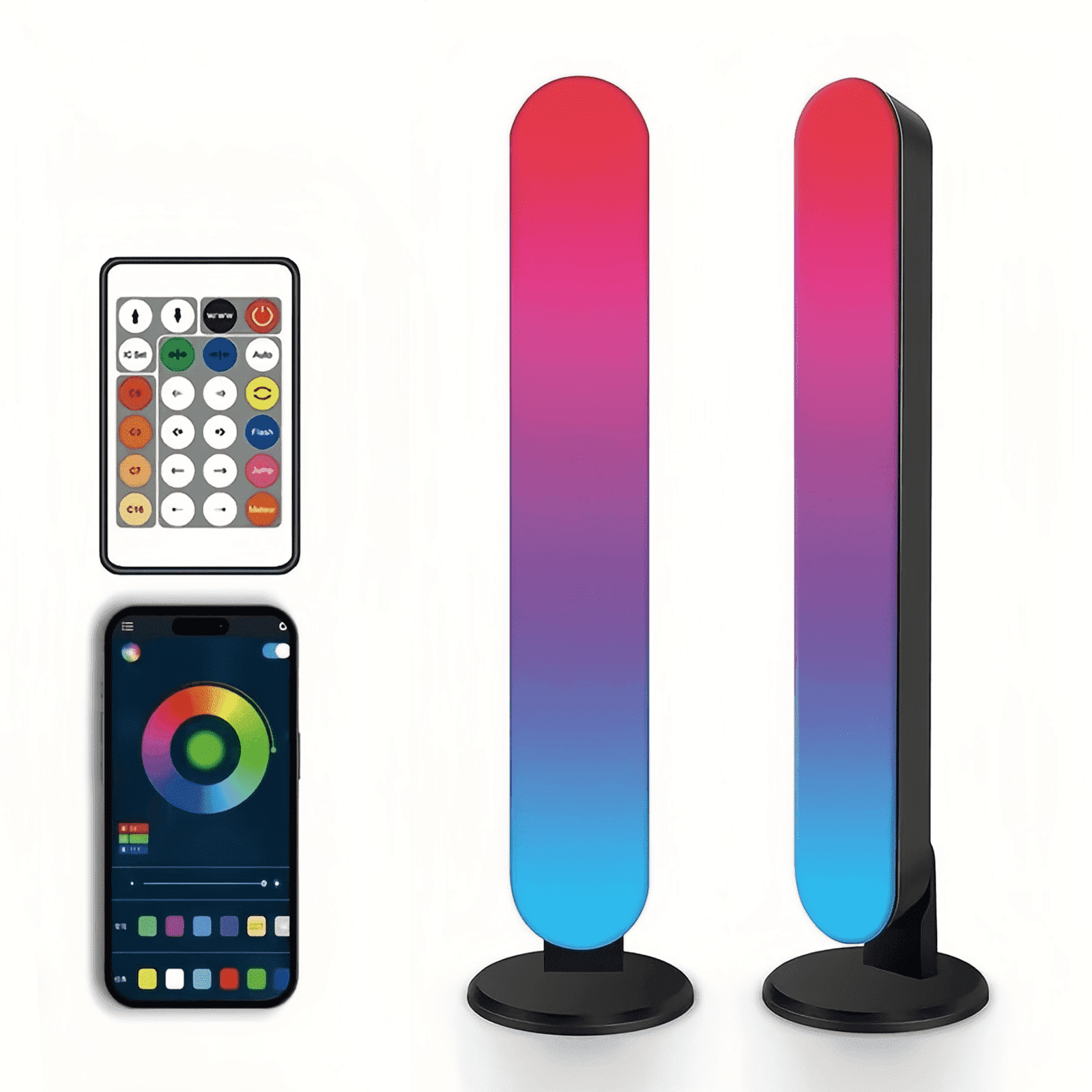 2 Pack 10.24 in Smart LED Light Bars,USB Music Syncing Gaming RGB Lights,App And Remote Control LED Light Bar for Gaming Room Decoration,Multicolor