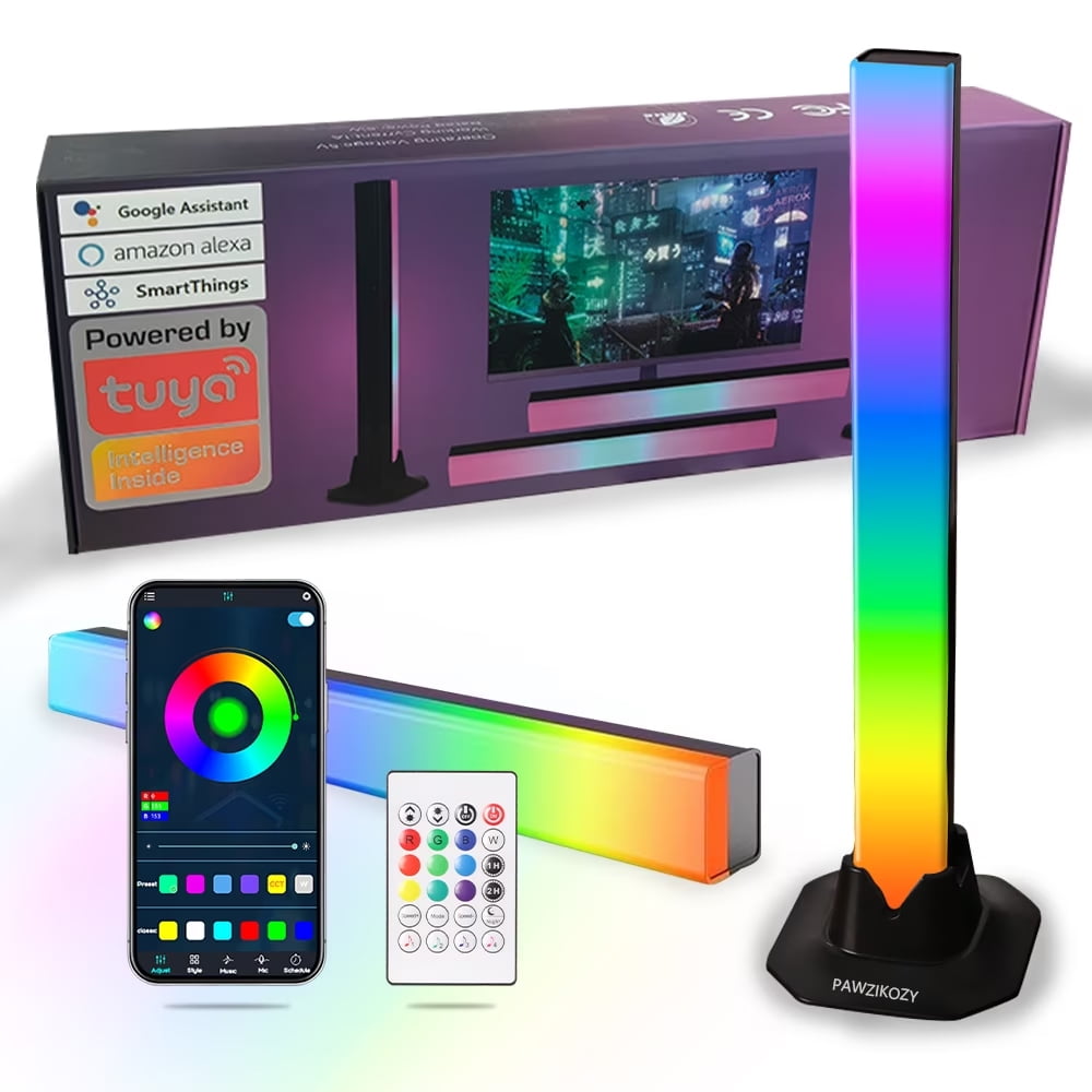 PAWZIKOZY RGB Light Bar, Smart LED Light Bar for Room, 16 Million Colors, Three Control Modes, Dynamic Music Sync Mode, Scene Modes, Sound Field Sensing, USB Interface ( Without Adapter )