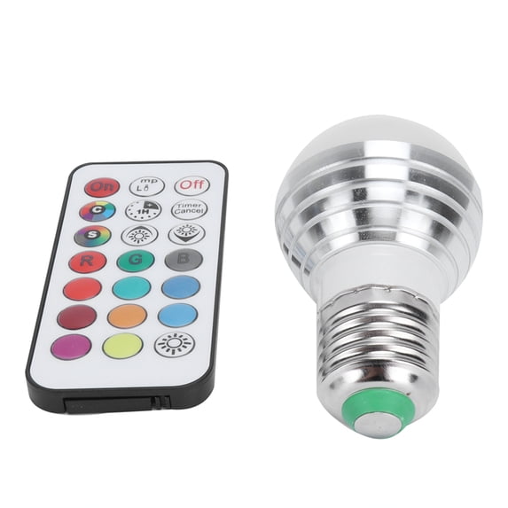 RGB Light Bulb Remote E27 7 Colors Changing Ambient Lamp KTV Bar Club Decoration 85-265V