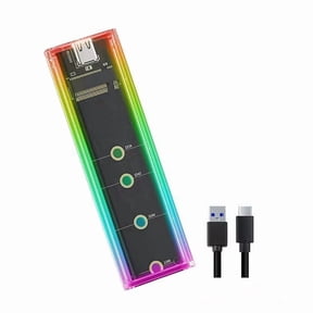 RGB M.2 NVMe SSD Enclosure 10gbps Dual Protocol NVME/NGFF Hard Drive Box for M/B Key SSD 2230 2242 2260 2280