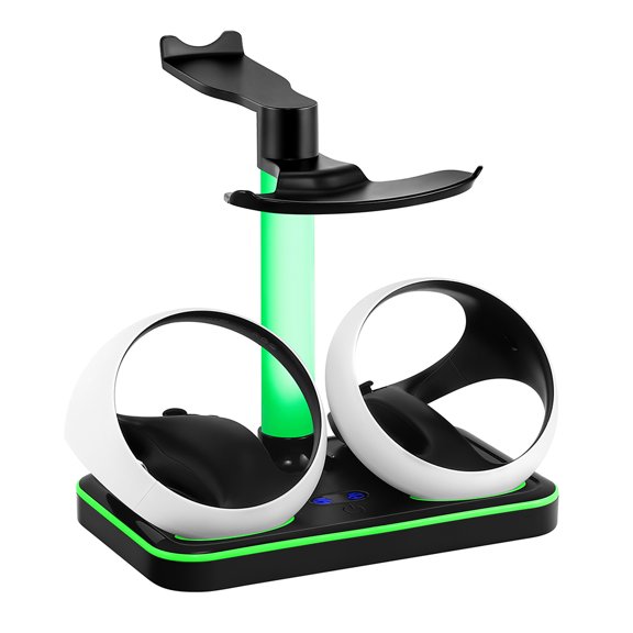 RGB Magnetic Charging Dock for PS VR2, VR Gear Organizer with LED Light(Black)