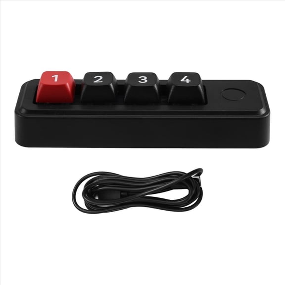 RGB Mechanical Gaming Keyboard -Macro Programmable 4 Keys,Ergonomic Wired Design for PC/Desktop Gamers 816B 4 Keys Black,1 * 816B 4-key macro-defined keypad,Black