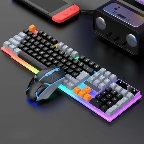 RGB Mechanical Gaming Keyboard Wired - 104 Key Switch Keyboard with Durable ABS Keycaps,for Computer/Desktop/PC/Laptop/Surface/Smart TV and Windows 10/8/7