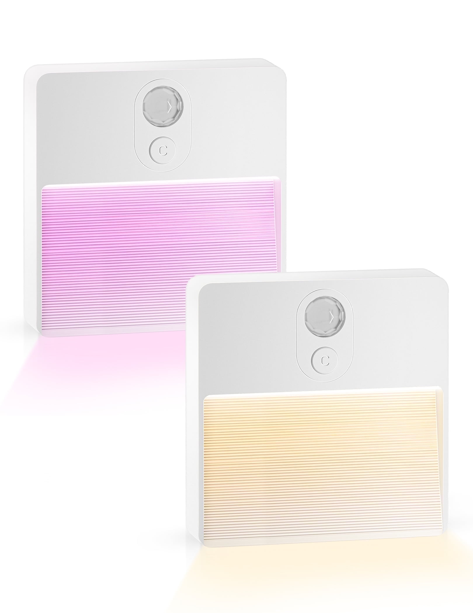 Motion Sensor Night Lights Indoor, Rechargeable LED Lights for Bedroom Stepless Dimming 7 Colors Battery Operated Stair Lights for Home Decor, Hallway Toilet 2 Pack