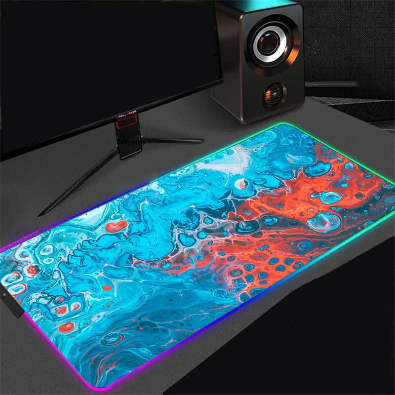 RGB Mouse Pad Strata Liquid Art Computer Keyboard Carpets Pad Gaming ...