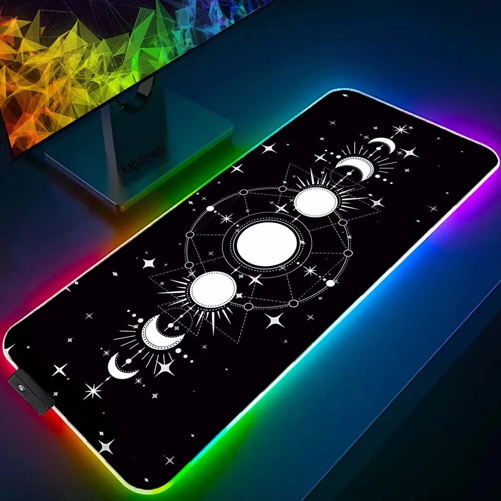 RGB Mousepad Magic Star Moon mm Gaming Speed Keyboard Pads Backlight
