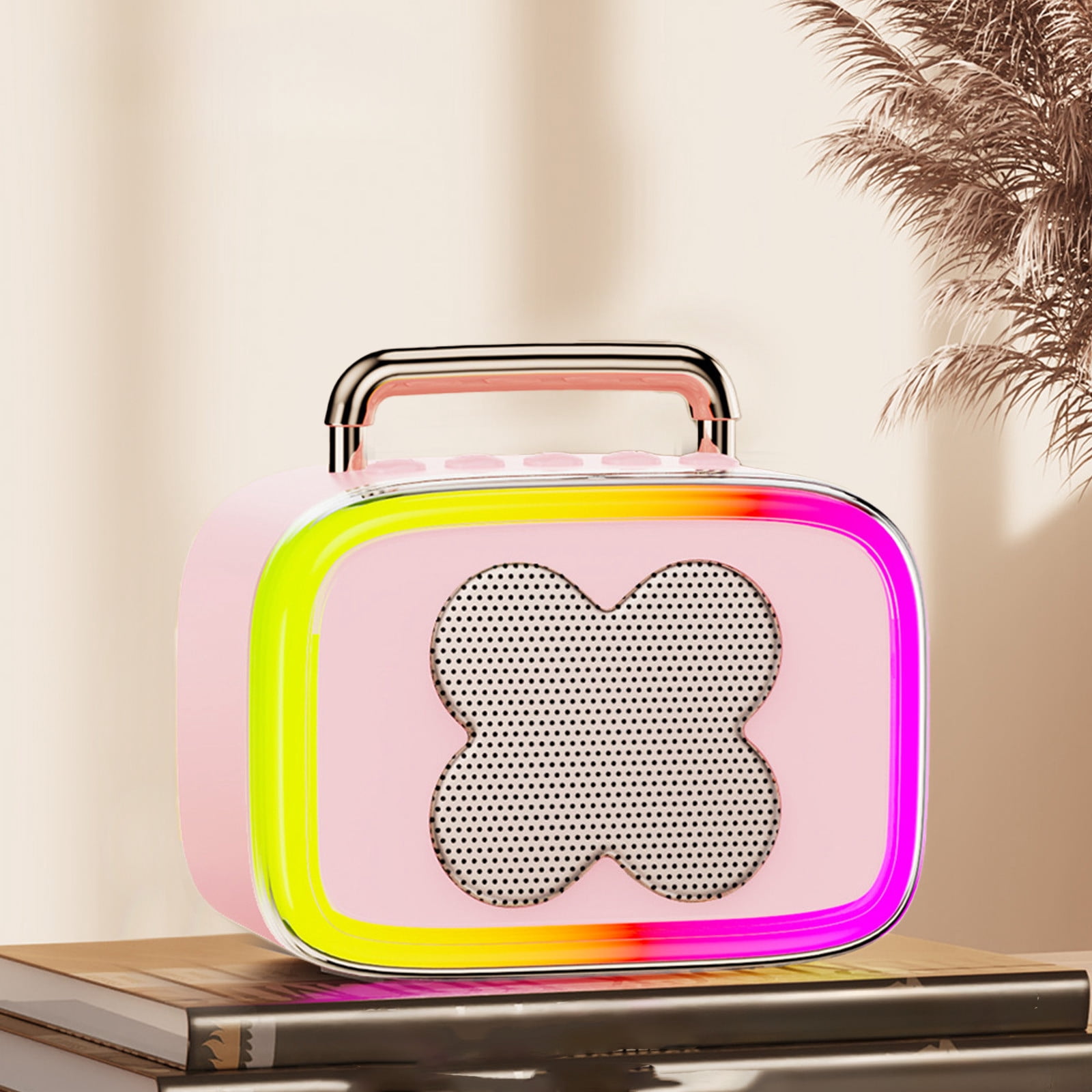 RGB Music Sync Bluetooth Speaker 5.3 Wireless Portable Speaker 40W Wide Sound 1100mAh 8H Playtime Low Latency Gaming Speaker Desktop Audio System 4.92x4.29x2.52in