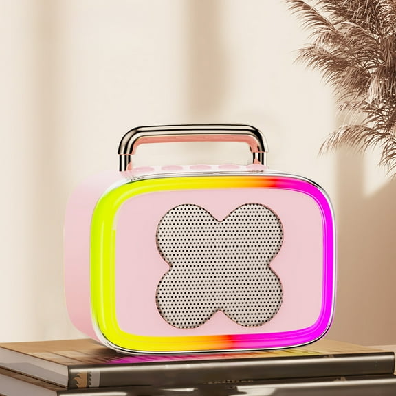 RGB Music Sync Bluetooth Speaker 5.3 Wireless Portable Speaker 40W Wide Sound 1100mAh 8H Playtime Low Latency Gaming Speaker Desktop Audio System 4.92x4.29x2.52in