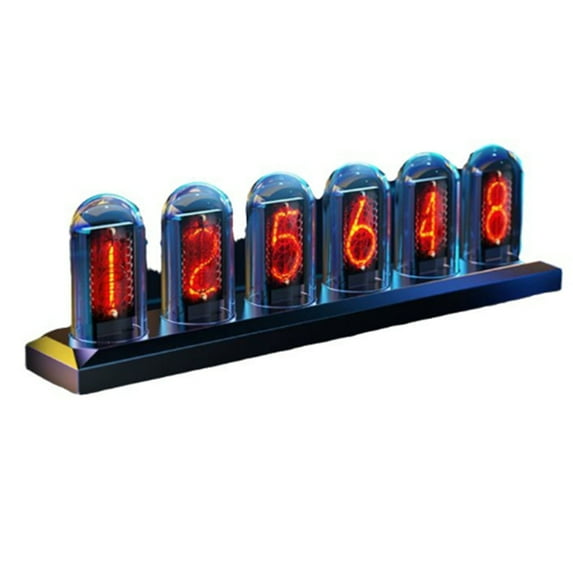 RGB Nixie Tube Clock LED Glows IPS Color Screen DIY Analog Digital Tube Night Lights Gaming Desktop Home Decoration