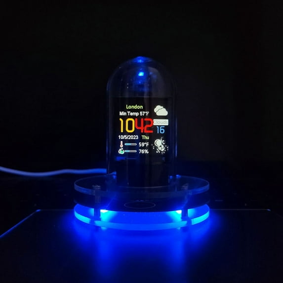 RGB Nixie Tube Clock Smart WIFI Networked LED Light-Emitting IPS Color Screen DIY Analog Digital Night Light