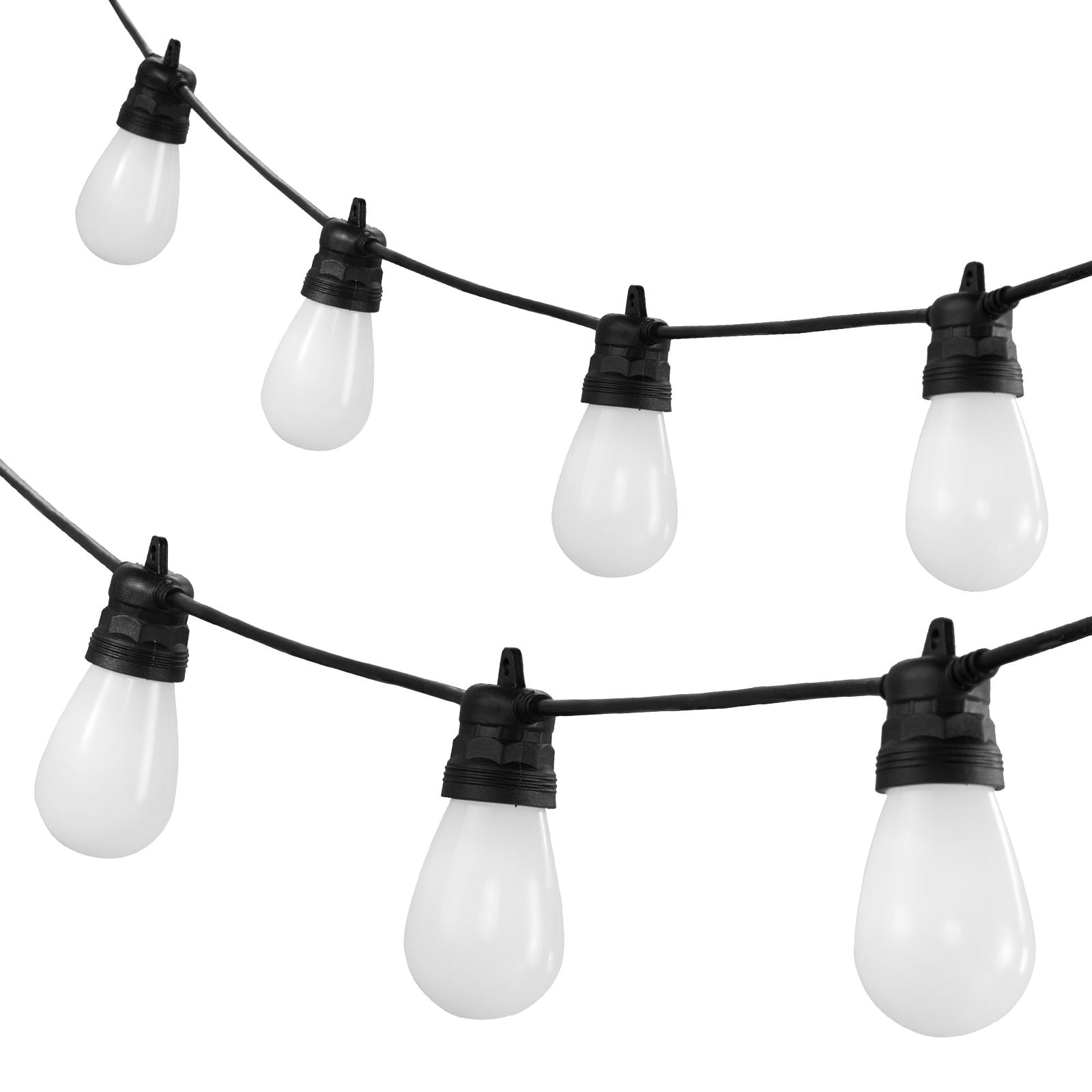 RGB Outdoor String Lights, 100FT Outside Patio Lights with APP Control 30 Bulbs, 15 Single-Color Adjustable Brightness Time Setting, Waterproof Hanging Lights for Halloween Decoration Christmas