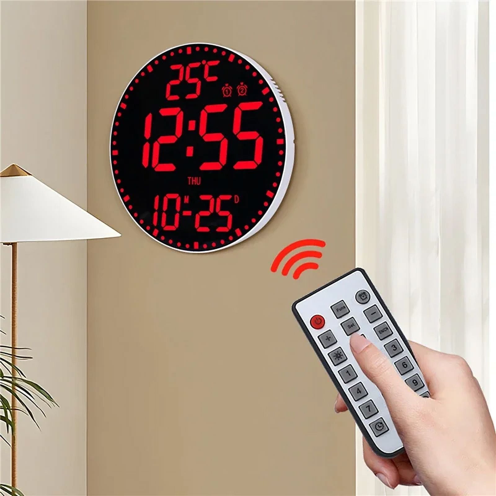 RGB Perpetual Calendar Electronic Alarm Clock Wall Hanging Temperature ...
