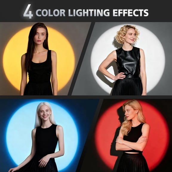RGB Photography Flashlight, 4 Colors Fill Light with 20 Patterned Filters, 10W Portable LED Video Spotlight Sunset Light for Photo, Content Creation Accessories