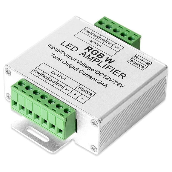 RGB/RGBW 5050 LED Strip Amplifier Controller Work with 4Pin/5Pin DC12V/DC24V 5050SMD LED Strip