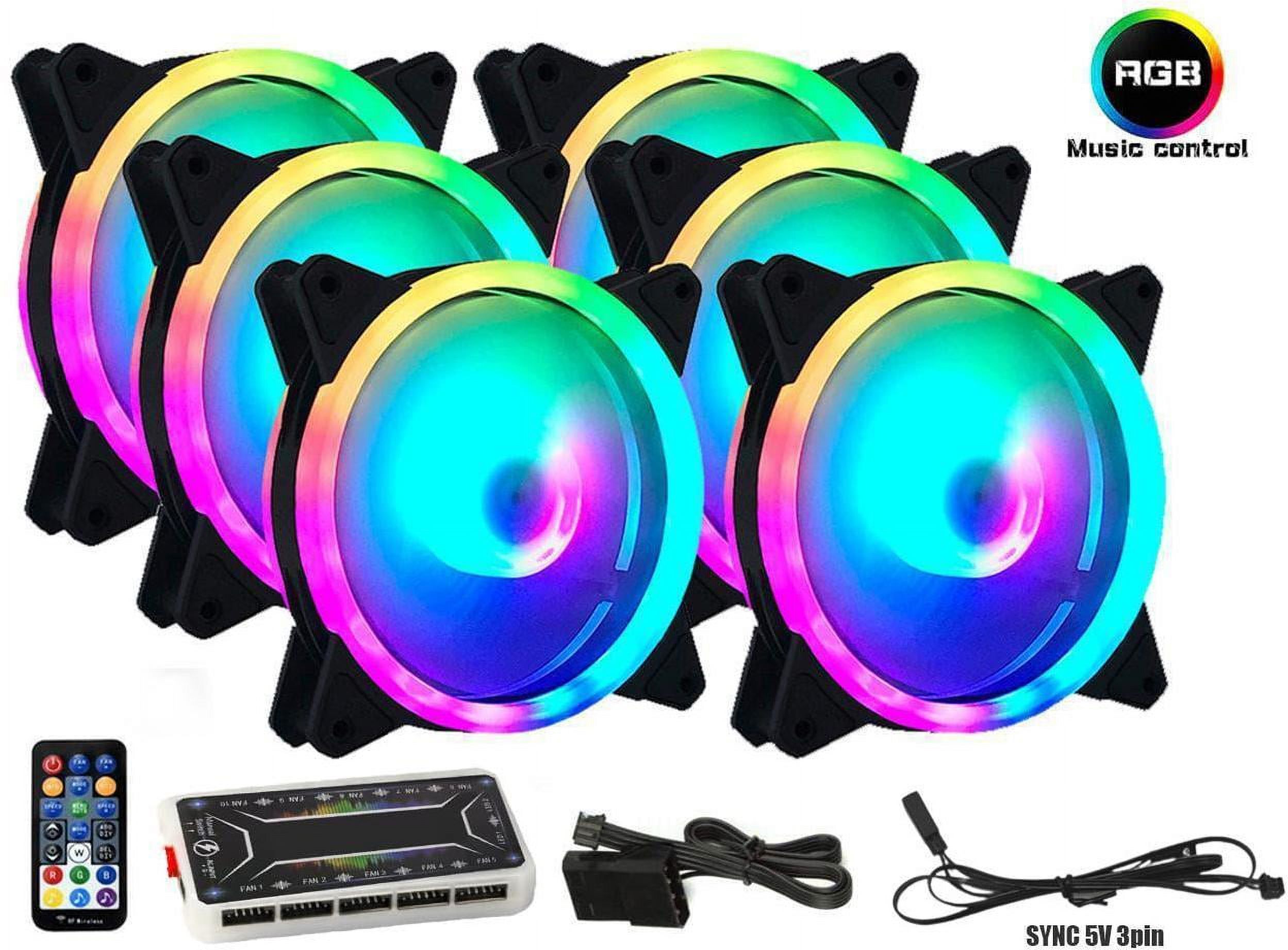 RGB Series Case Fans 120mm with Remote Controller Fan Hub and Extension