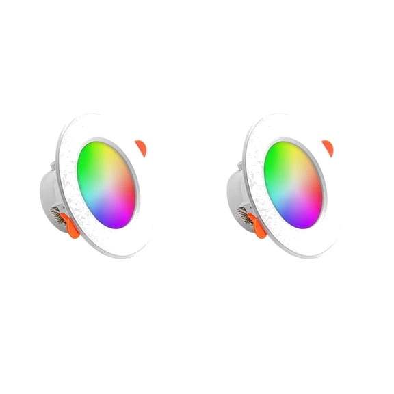 RGB Smart Spotlight Bluetooth-Compatible Round Panel Light 2700K-6500K Recessed Down Light for Living Room Bedroom Decor
