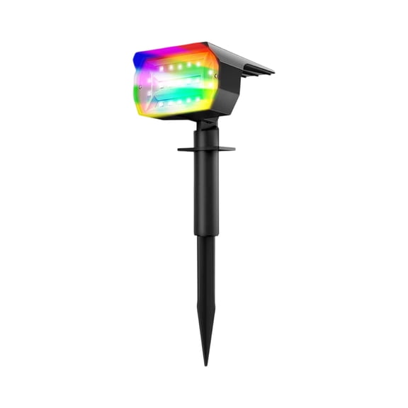 RGB Solar Lights Outdoor Waterproof IP65, Lighting Modes Color Changing LED Solar Spot Lights Outdoor for Yard Garden Pathway Christmas Decor (Multicolor, 1 Pack)