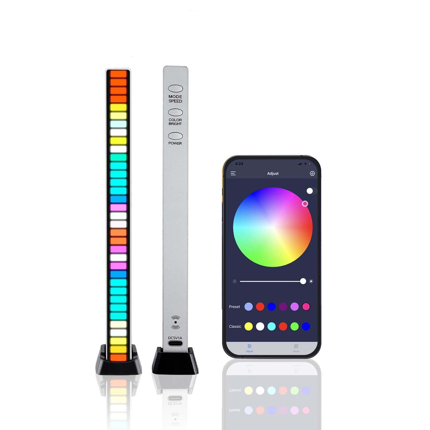 RGB Sound Reactive LED Light Bar Creative Colorful Sound Control