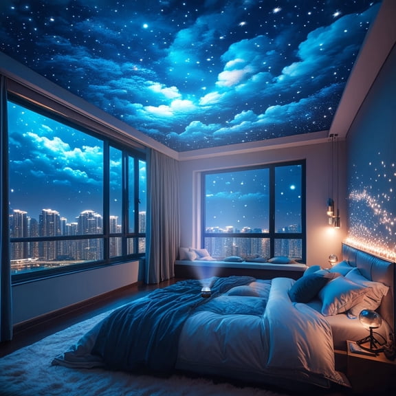 RGB Starry Sky Projection Light with Remote, USB LED Galaxy Lamp for Bedroom, Living Room, Home Theater, Ceiling, Camping, Wedding & Party Decor