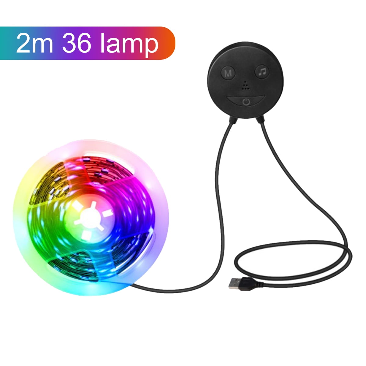 RGB Strip Lights with 36pcs LEDs Bluetooth Backlight Band APP Control