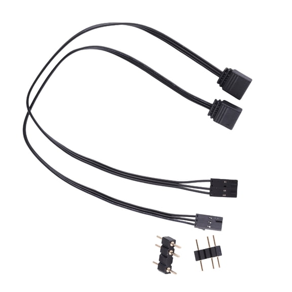 Black Adapter Cables for Corsairs QL LL120 ICUE RGB to ARGB Seamless Connection Cord 3Pin 4Pin 2PCS