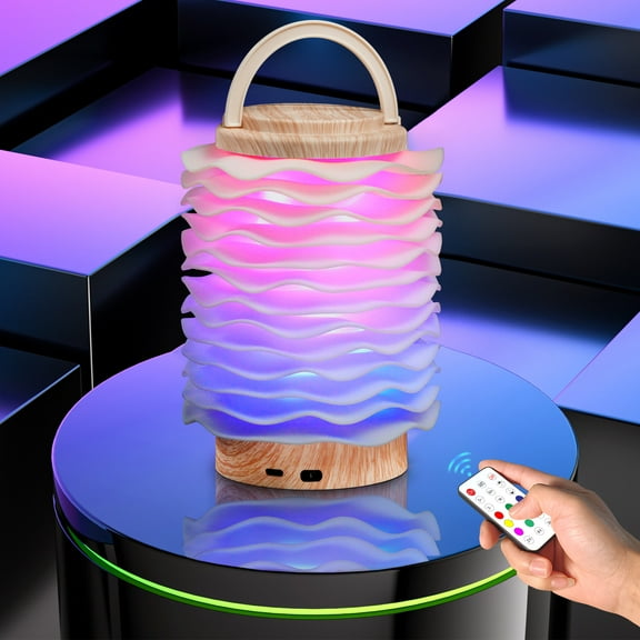 RGB Touch Night Light with Remote – 366 Color Options, 8 Brightness Levels & Timer, USB-C Rechargeable Table Lamp for Room Decor, Party & Gaming