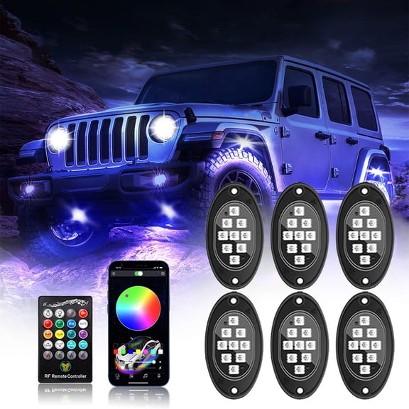 RGB Underbody Light Kit Bluetooth Wireless Remote Control Off Road SUV Truck Trailer Atmosphere Light (Black)