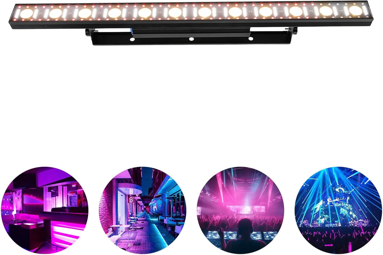 RGB Wash Light Bar, 12LED DJ Stage Light Bar DMX Light Bar, Sound Activated Stage Lights Compatible with DMX Control, for Events Dance Wedding Party Live Show Stage Lighting