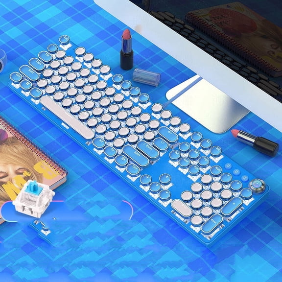 RGB Wired 60% Compact Mechanical Keyboard, 104Keys Small Portable Gaming Office Keyboard for Windows