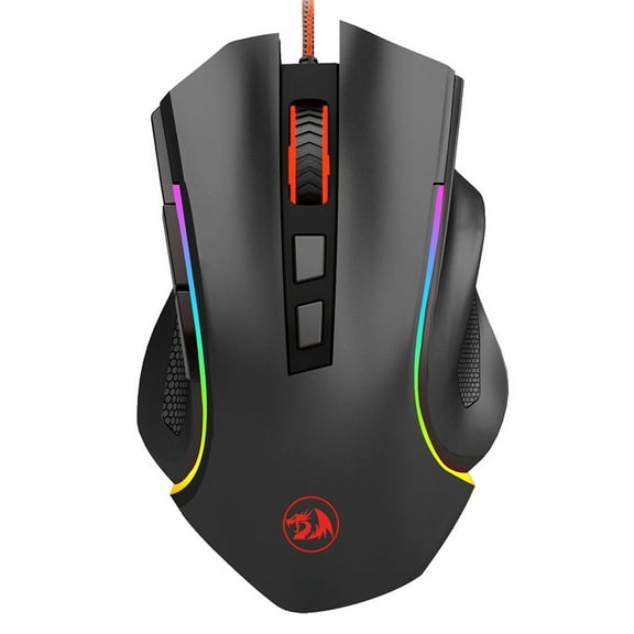 RGB Wired Gaming Mouse with 7200 DPI, 8 Programmable Buttons, and Ergonomic Design  Black Redragon M602A-RGB