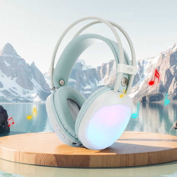 RGB Wireless Bluetooth Gaming Headset with Long-Lasting Battery for E-Sports, Immersive Sound Quality and Comfortable Fit B