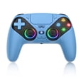 thumbnail image 1 of RGB Wireless Controller for P5, Compatible with P5 Pro/Slim/PC, 1000mAh Battery,Dual Vibration, Turbo Function/Macro, 6-Axis Motion Contro Gamepad with Speaker,3.5mm Audio Jack（Blue ）, 1 of 8