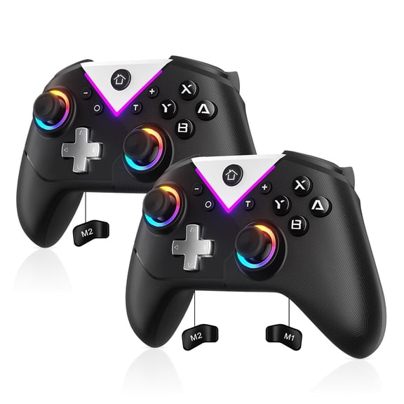 RGB Wireless Controller for 2/1 Lite/OLED, PC Bluetooth Games Controller, Turbo, Macro, 6 Gyro Axis, 4 Vibration Motors, Screenshot - 2 Pack