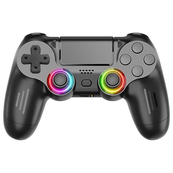 RGB Wireless Gaming Controller Compatible with P4/P4 Slim/P4 Pro /PC with Dual Vibration/3.5mm Audio Jack/6-Axis Gyro/Touch Pad