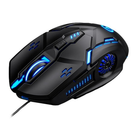 RGB wired gaming mouse RGB backlight Ergonomic mouse with 7 Black
