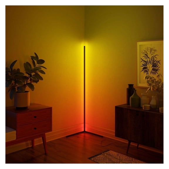 RGBCW Corner Floor Lamp, Minimalist Style Floor Lamp, Bedside Lamp, Reading stading Lamp, Ambient night lights