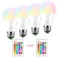 RGBW Color Changing LED Light Bulbs (4Pack) Dimmable and Remote